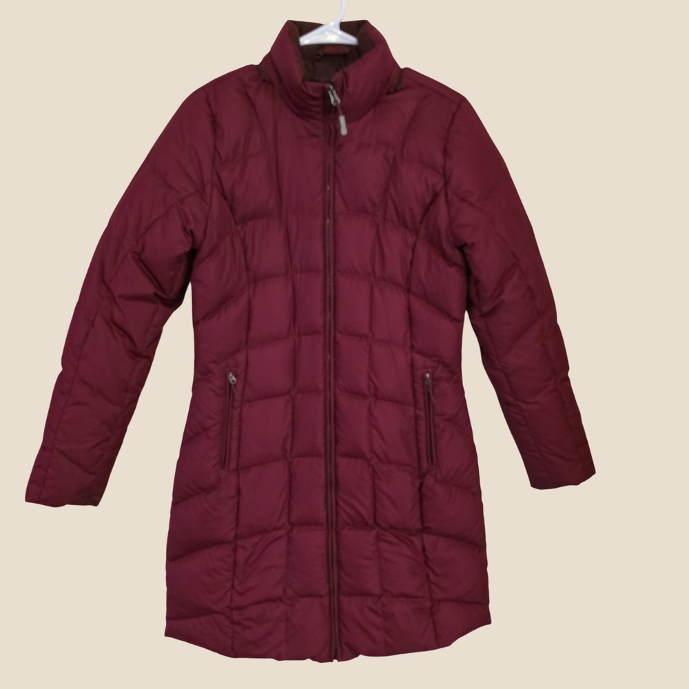 Eddie Bauer Womens EB650 Down Puffer Trench Coat Size Small Quilted Jacket